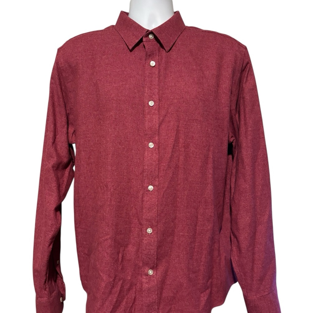 Men’s UNTUCKit Maroon Casual Button Down Shirt Size XL